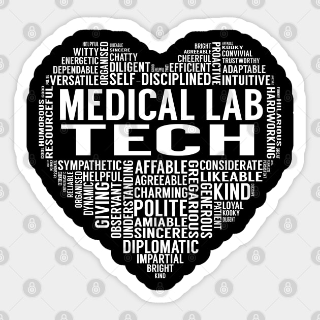 Medical Lab Tech Heart Sticker by LotusTee